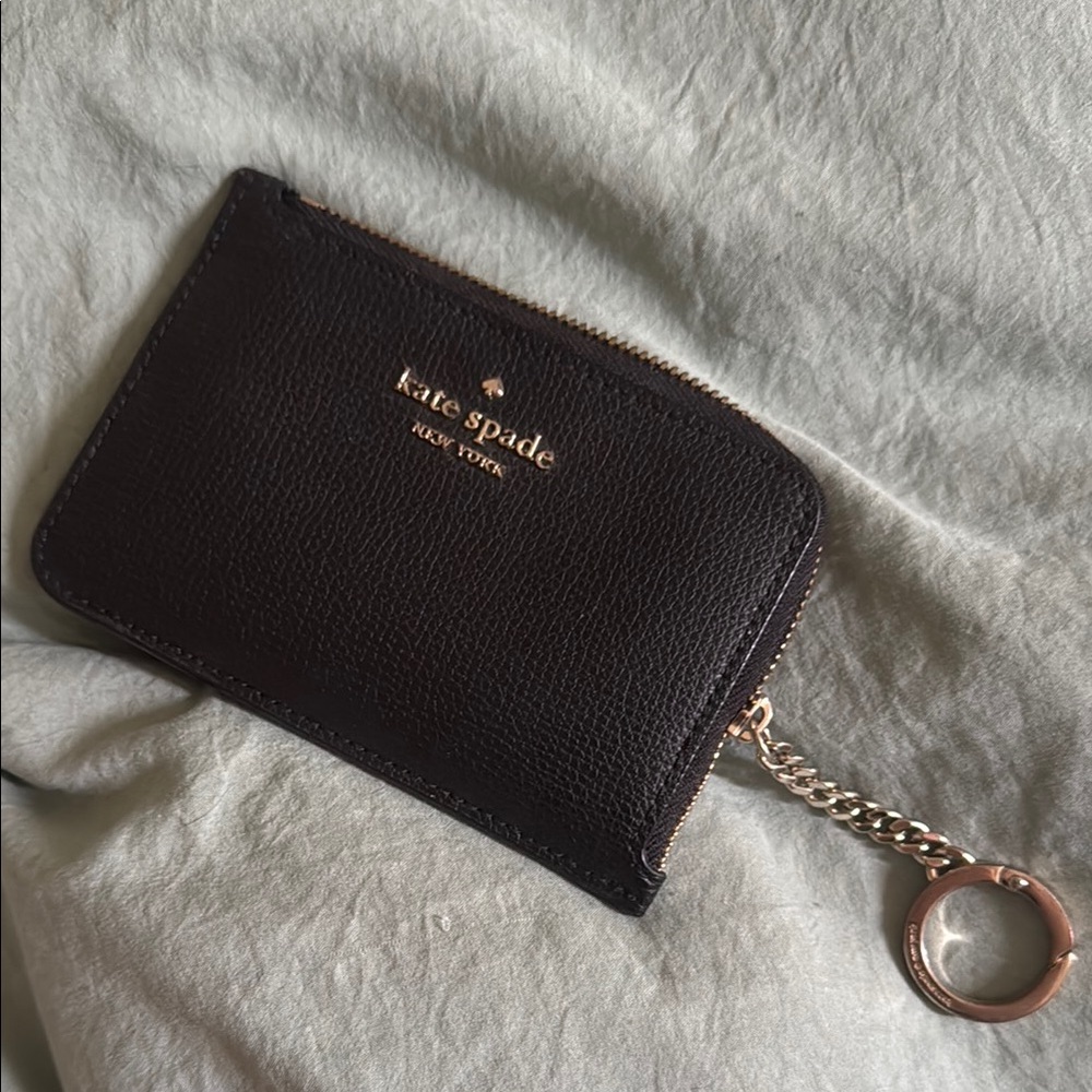 Kate Spade Black Leather Keychain Pouch